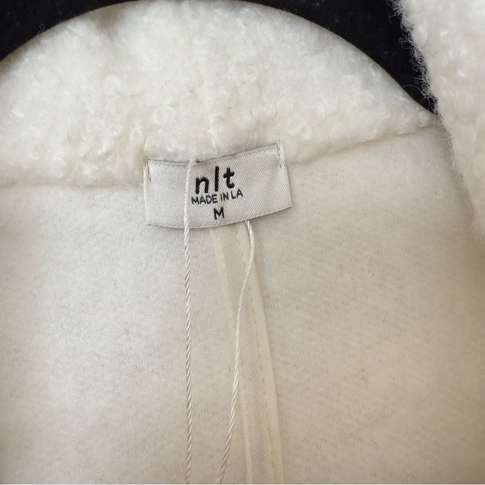 Nlt La Cozy Sherpa Jacket Open Front Size Medium - image 3